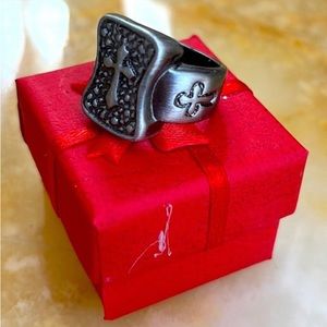Stainless steel unique Ring Cross Ring size 9